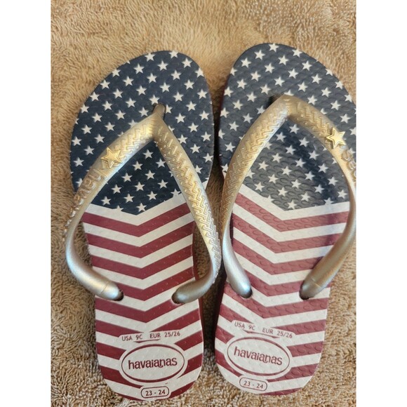 HAVAIANAS flip flops USA American flag 9 - Picture 1 of 1